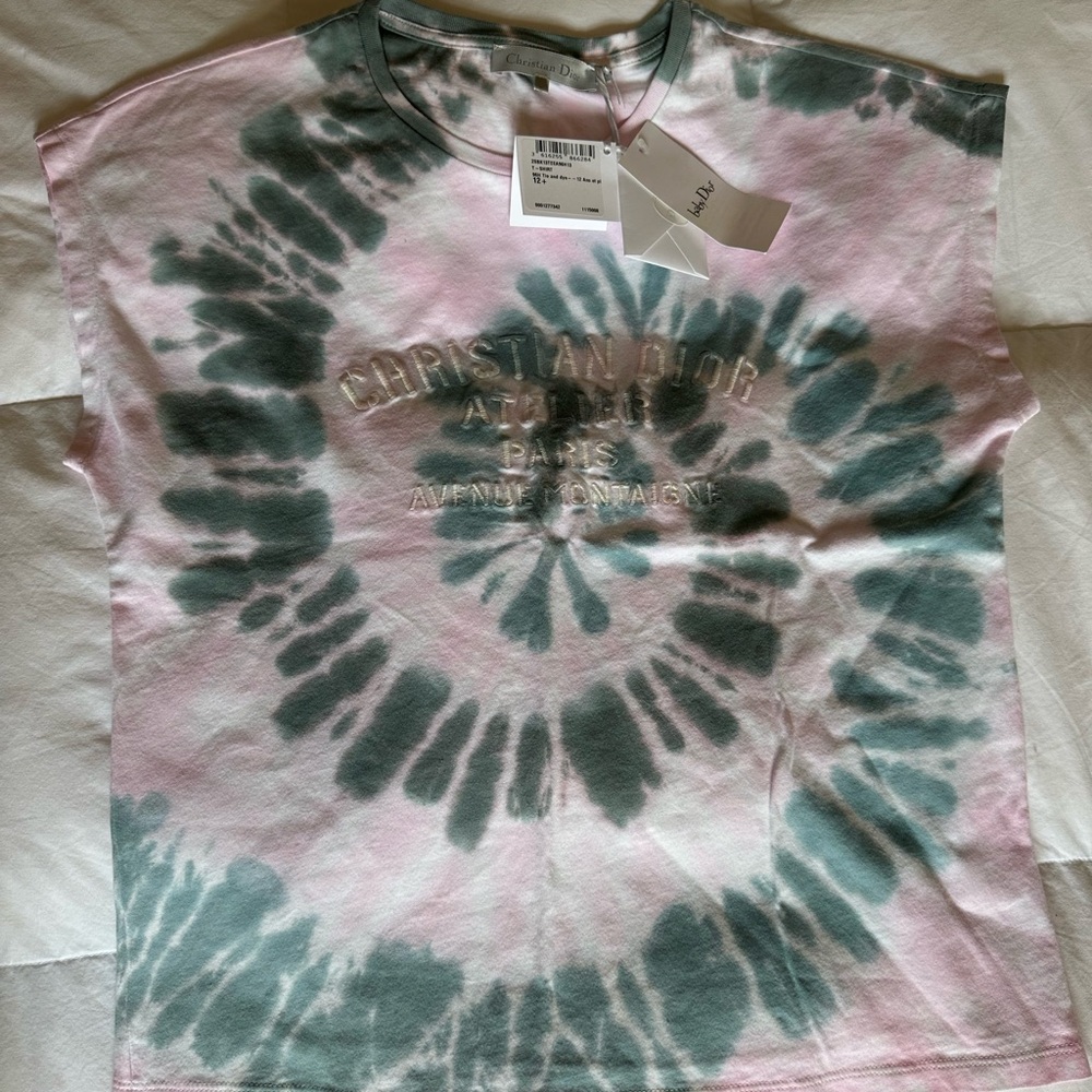 Dior Pink and Green Short Sleeve Tee